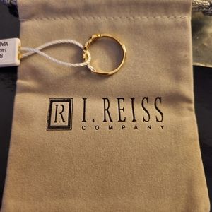 I Reiss Size 7 , 14K Gold Intertwined Ring with Diamonds, w/ Paper's and dustbag